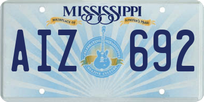 MS license plate AIZ692