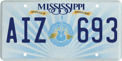 MS license plate AIZ693