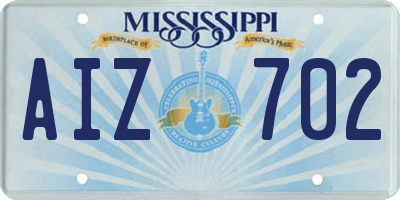 MS license plate AIZ702