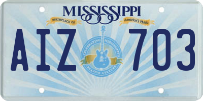 MS license plate AIZ703