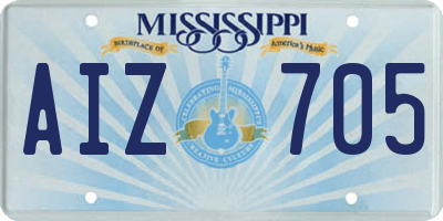 MS license plate AIZ705
