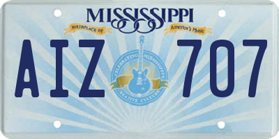 MS license plate AIZ707