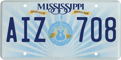 MS license plate AIZ708