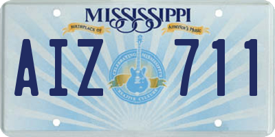 MS license plate AIZ711