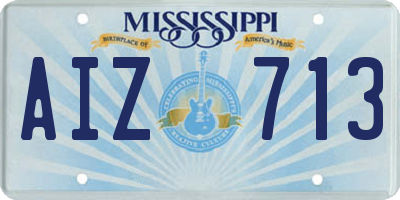 MS license plate AIZ713