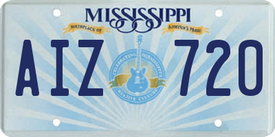 MS license plate AIZ720