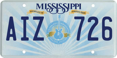 MS license plate AIZ726