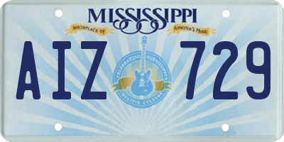 MS license plate AIZ729