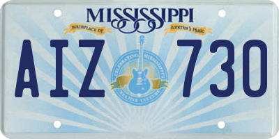 MS license plate AIZ730