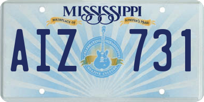 MS license plate AIZ731
