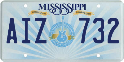 MS license plate AIZ732