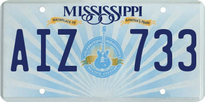 MS license plate AIZ733