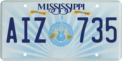MS license plate AIZ735