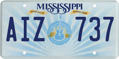MS license plate AIZ737