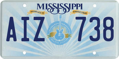 MS license plate AIZ738