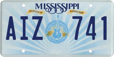 MS license plate AIZ741