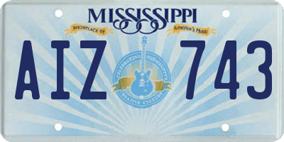 MS license plate AIZ743
