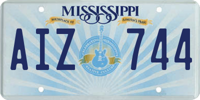 MS license plate AIZ744