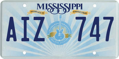MS license plate AIZ747