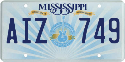 MS license plate AIZ749