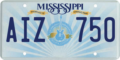 MS license plate AIZ750