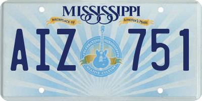 MS license plate AIZ751