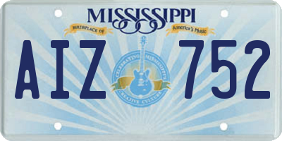 MS license plate AIZ752