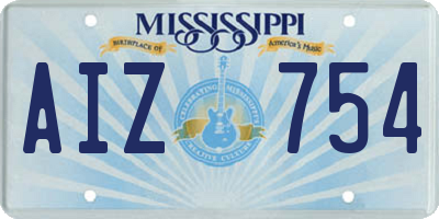 MS license plate AIZ754