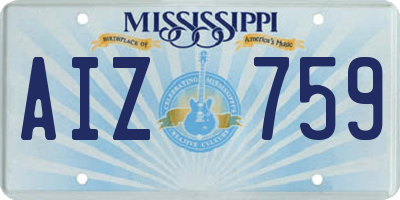 MS license plate AIZ759