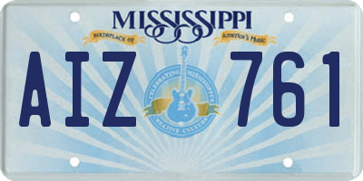 MS license plate AIZ761