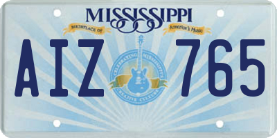 MS license plate AIZ765