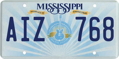 MS license plate AIZ768