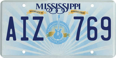 MS license plate AIZ769