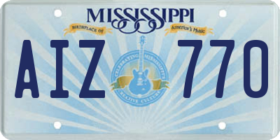 MS license plate AIZ770