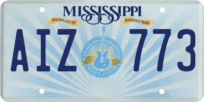 MS license plate AIZ773