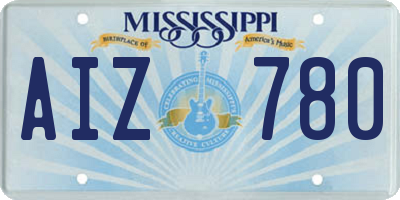 MS license plate AIZ780