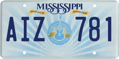 MS license plate AIZ781