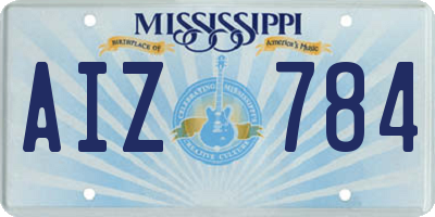 MS license plate AIZ784