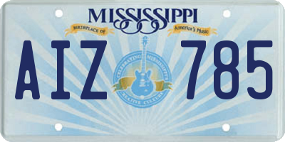 MS license plate AIZ785