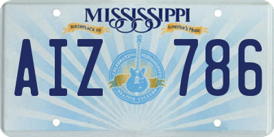 MS license plate AIZ786