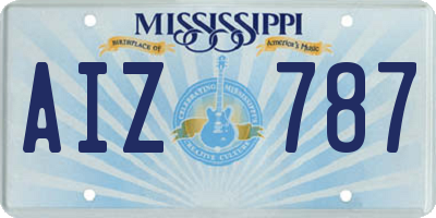 MS license plate AIZ787