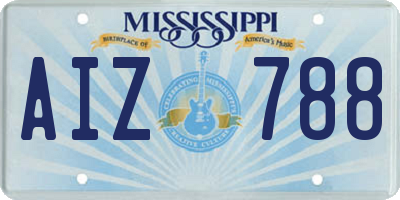 MS license plate AIZ788