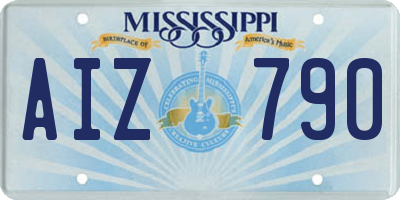 MS license plate AIZ790