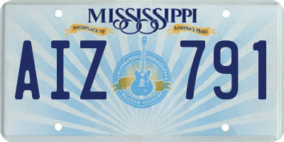 MS license plate AIZ791