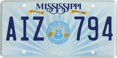 MS license plate AIZ794