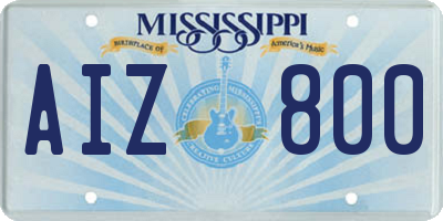 MS license plate AIZ800
