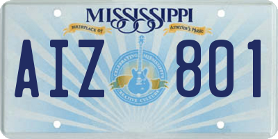 MS license plate AIZ801