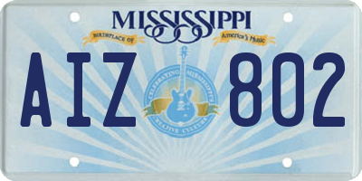 MS license plate AIZ802