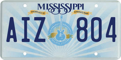 MS license plate AIZ804