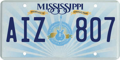 MS license plate AIZ807